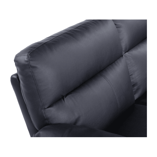 Sofá fixo em couro colado e PVC Dallas - 169 x 88 x 90 cm - 2 lugares - Preto