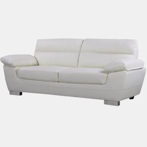 Sofá fixo em couro colado e PVC Dallas - 210 X 88 X 90 cm - 3 lugares - Branco