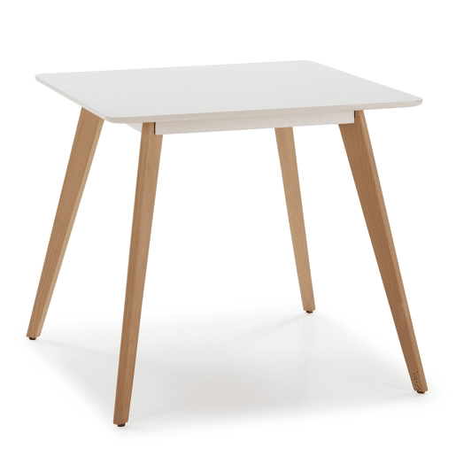 Conjunto de mesa 80x80 cm e 4 cadeiras de jantar Kana Branco