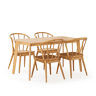 Conjunto de mesa 140x80 cm e 4 cadeiras de jantar Brisa Carvalho