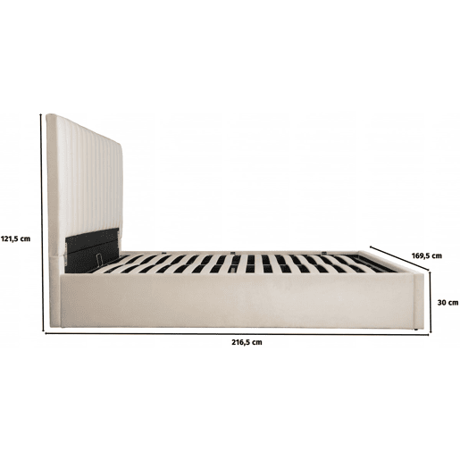 Cama com caixa Mia - 160 x 200 cm - Bege