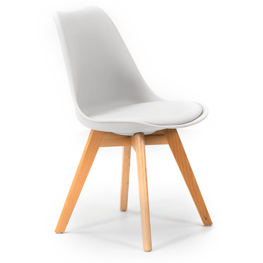 Conjunto de mesa 80x80 cm e 4 cadeiras de jantar Klara Branco
