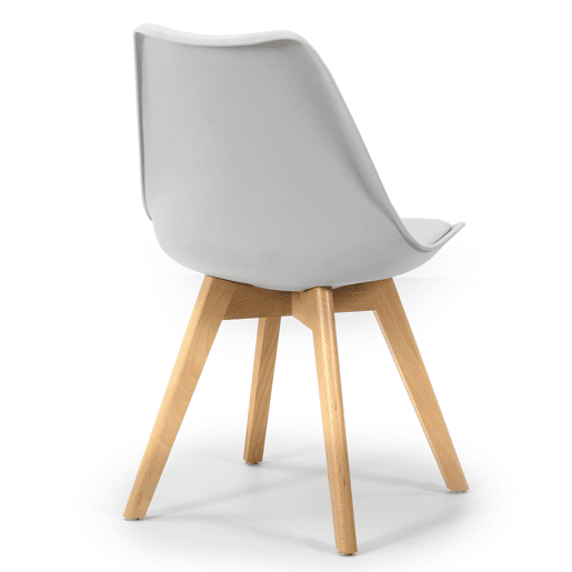 Conjunto de mesa 80x80 cm e 4 cadeiras de jantar Klara Branco