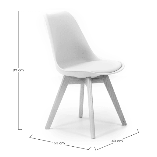 Conjunto de mesa 80x80 cm e 4 cadeiras de jantar Klara Branco