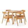 Conjunto de mesa 80x80 cm e 4 cadeiras de jantar Venus Carvalho