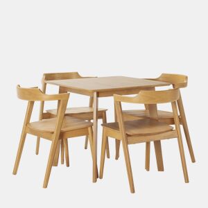 Conjunto de mesa 80x80 cm e 4 cadeiras de jantar Venus Carvalho