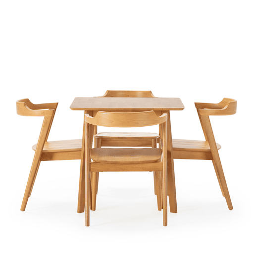 Conjunto de mesa 80x80 cm e 4 cadeiras de jantar Venus Carvalho Conjunto de mesa 80x80 cm e 4 cadeiras de jantar Venus Carvalho