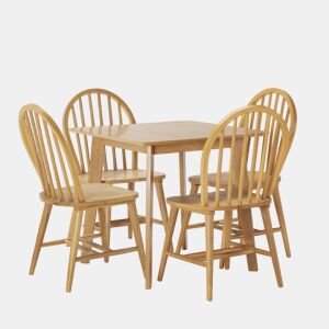 Conjunto de mesa 80x80 cm e 4 cadeiras de jantar Clarck Carvalho