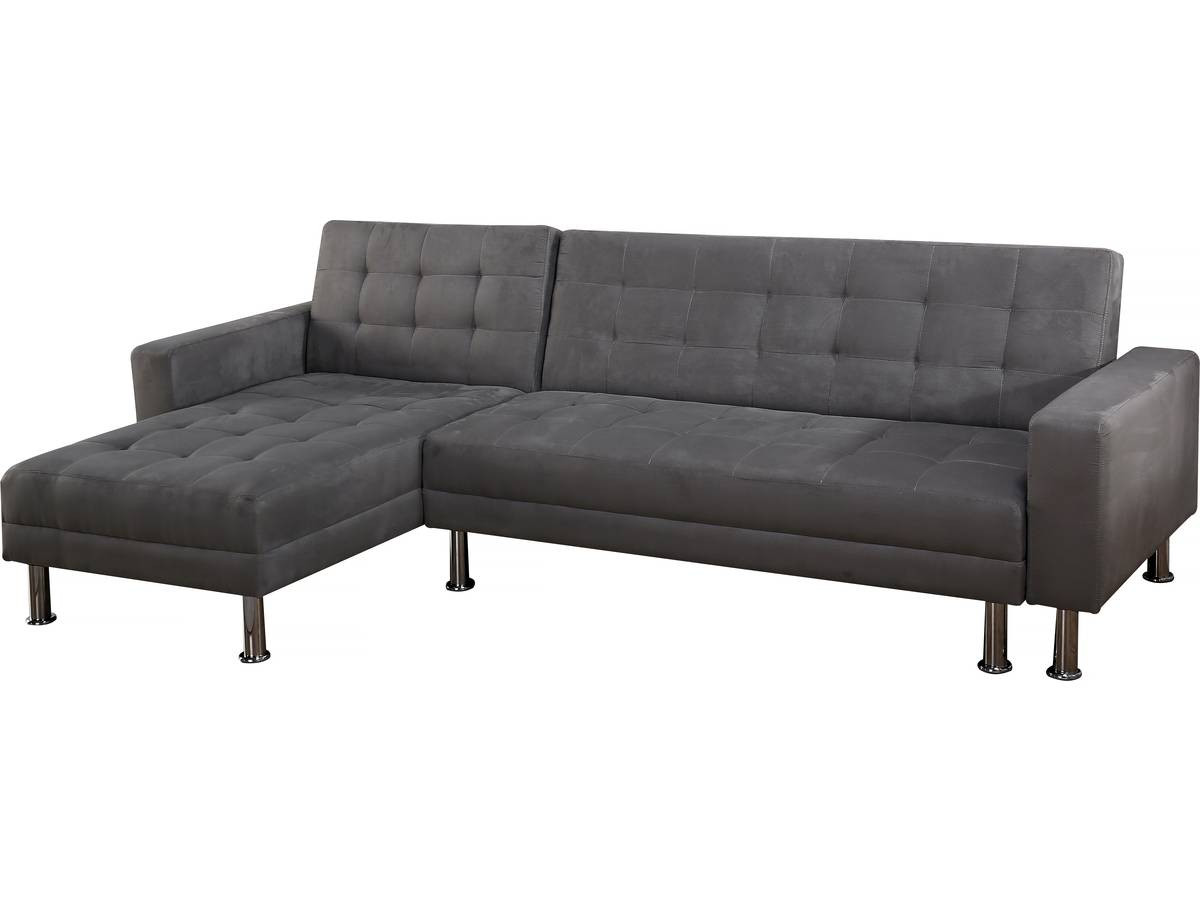 Sofá esquinero convertible y reversible "theo" - 4 plazas - gris