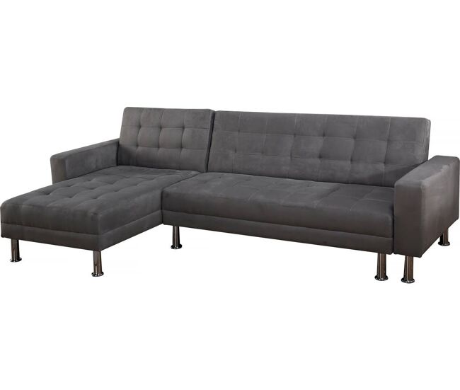 Sofá esquinero convertible y reversible "theo" - 4 plazas - gris