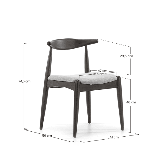 Conjunto de mesa 80x80 cm e 4 cadeiras de jantar Corzo Nogueira
