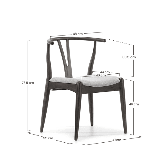 Conjunto de mesa 140x80 cm e 4 cadeiras de jantar Rustic Nogueira