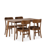 Conjunto de mesa 140x80 cm e 4 cadeiras de jantar Nala Nogueira