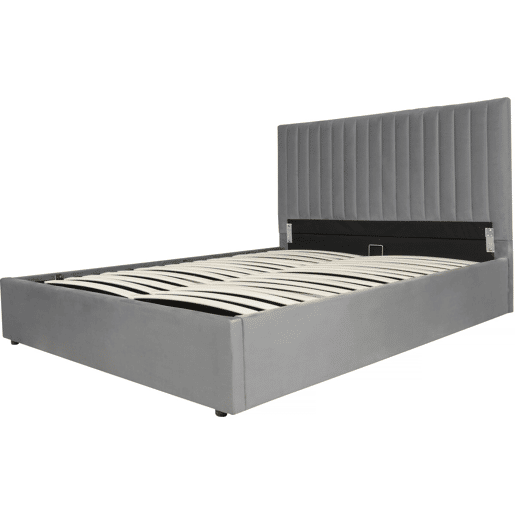 Cama com caixa Mia - 160 x 200 cm - Cinza