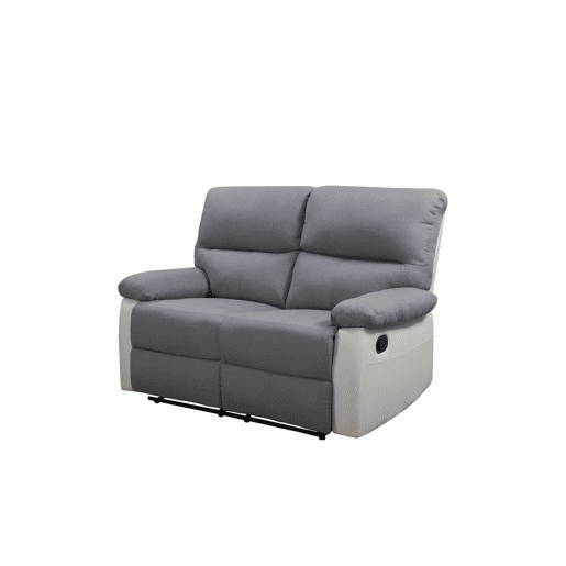 Sofá relax Lincoln - 147 x 89 x 103 cm - 2 lugares - Branco  cinza claro