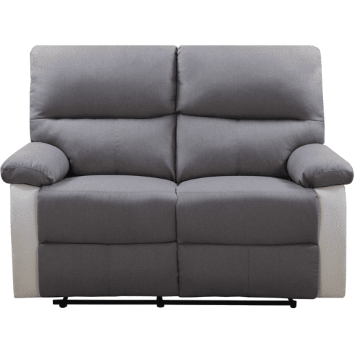 Sofá relax Lincoln - 147 x 89 x 103 cm - 2 lugares - Branco  cinza claro