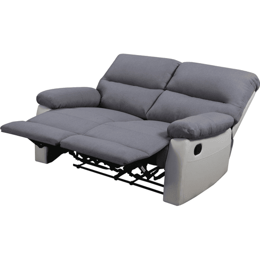 Sofá relax Lincoln - 147 x 89 x 103 cm - 2 lugares - Branco  cinza claro