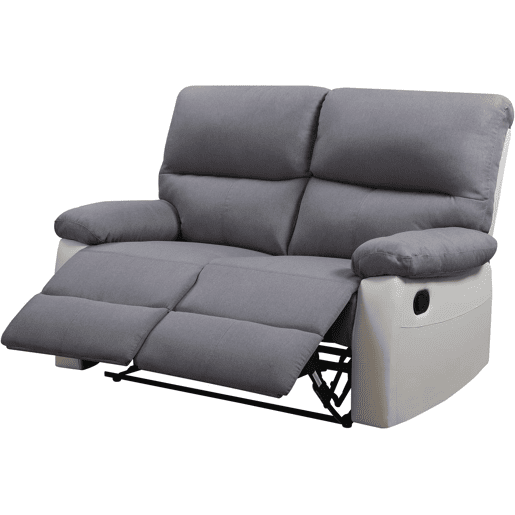 Sofá relax Lincoln - 147 x 89 x 103 cm - 2 lugares - Branco  cinza claro
