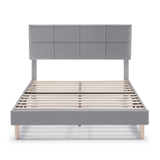 Cama estofada Silvi 30 cm, 90x190 cm, cinza claro