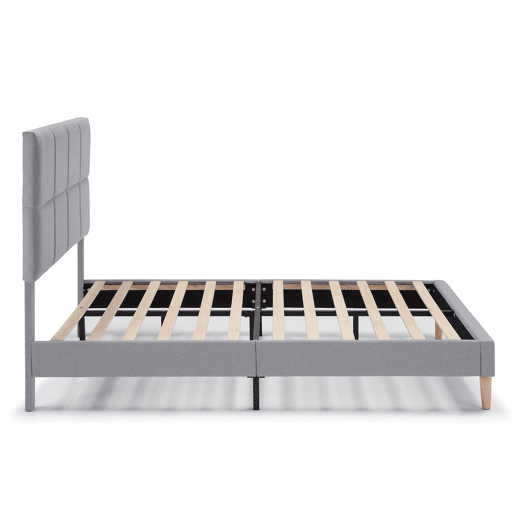 Cama estofada Silvi 30 cm, 90x190 cm, cinza claro