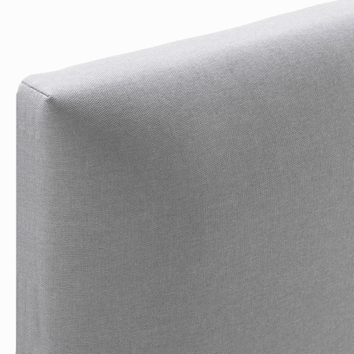 Cama estofada Lauren 30cm, 150x190cm, cinza claro
