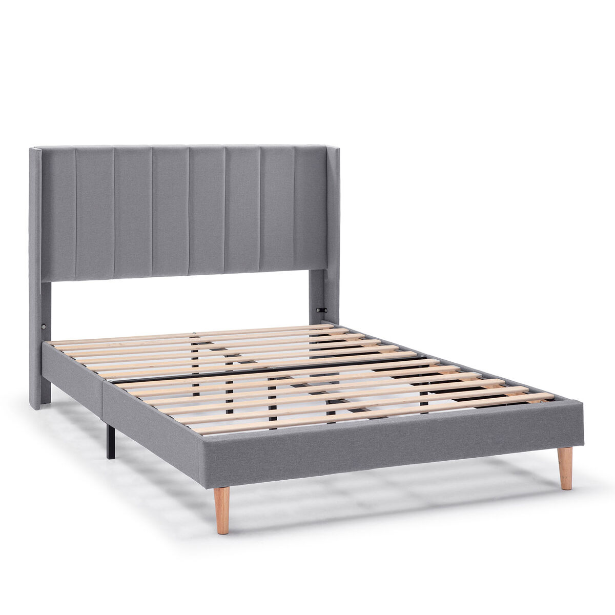 Estructura de cama tapizada Noelia 140x190 Gris Oscuro