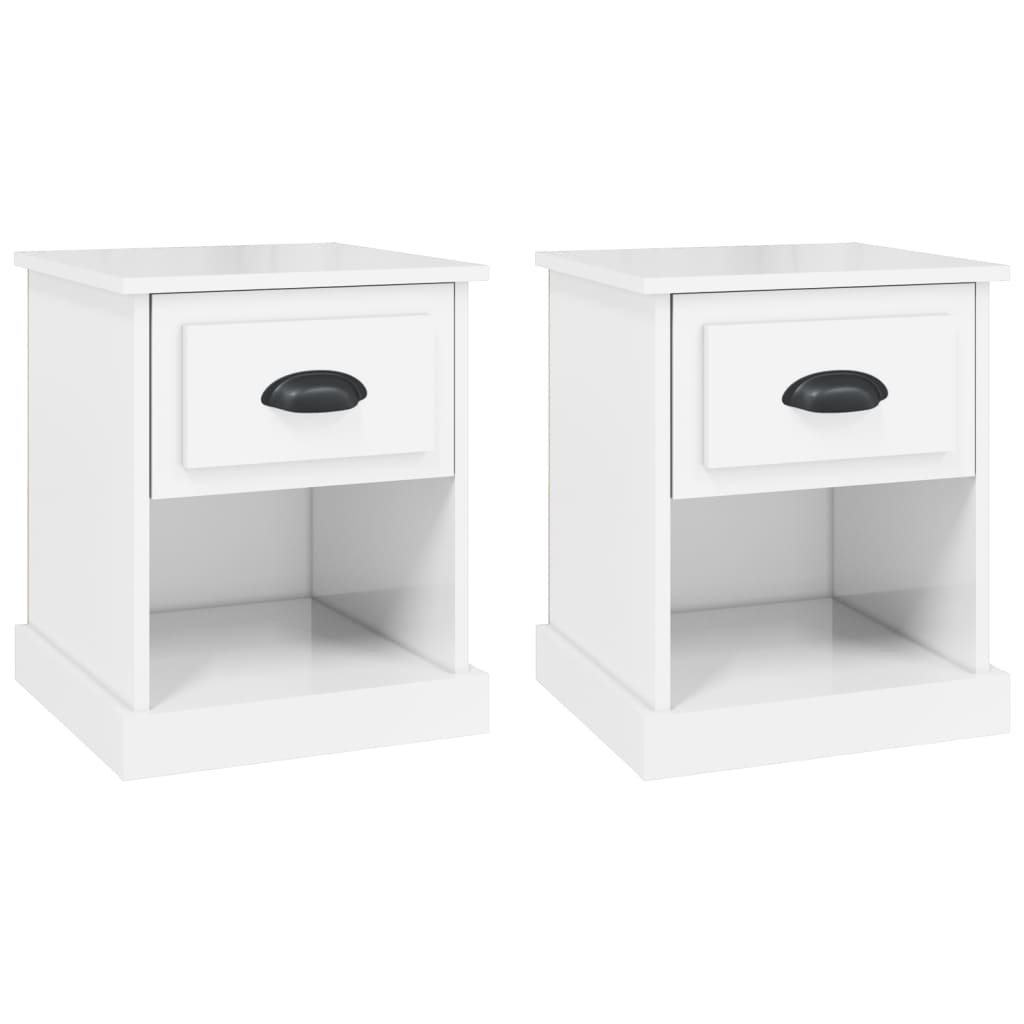 vidaxl mesitas de noche 2 uds madera blanco brillante 39x39x475 cm
