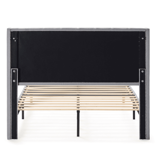 Cama estofada Noelia 30 cm, 90x190 cm, cinza claro