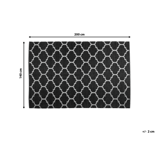 Tapete de exterior ALADANA PretoBranco 140 x 200 cm Reversível