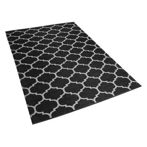 Tapete de exterior ALADANA PretoBranco 140 x 200 cm Reversível