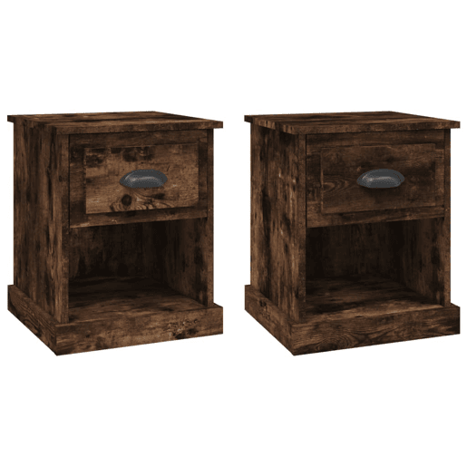 vidaXL Mesa de cabeceira 2 pcs derivados de madeira carvalho fumado