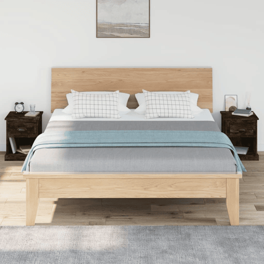 vidaXL Mesa de cabeceira 2 pcs derivados de madeira carvalho fumado