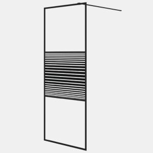 vidaXL Divisória de chuveiro vidro transparente ESG 80x195 cm preto