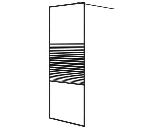 Vidaxl mampara de ducha vidrio esg transparente negro 80x195 cm