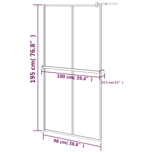 vidaXL Divisória chuveiro cprateleira 90x195 vidroalumÃnio ESG preto vidaXL Divisória chuveiro cprateleira 90x195 vidroalumÃnio ESG preto