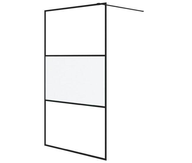 Vidaxl mampara de ducha vidrio esg semiesmerilado negro 115x195 cm