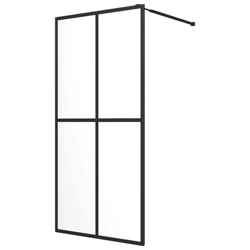 vidaXL Divisória chuveiro cprateleira 90x195 vidroalumínio ESG preto
