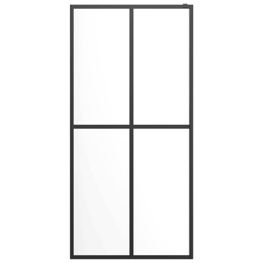 vidaXL Divisória chuveiro cprateleira 90x195 vidroalumínio ESG preto