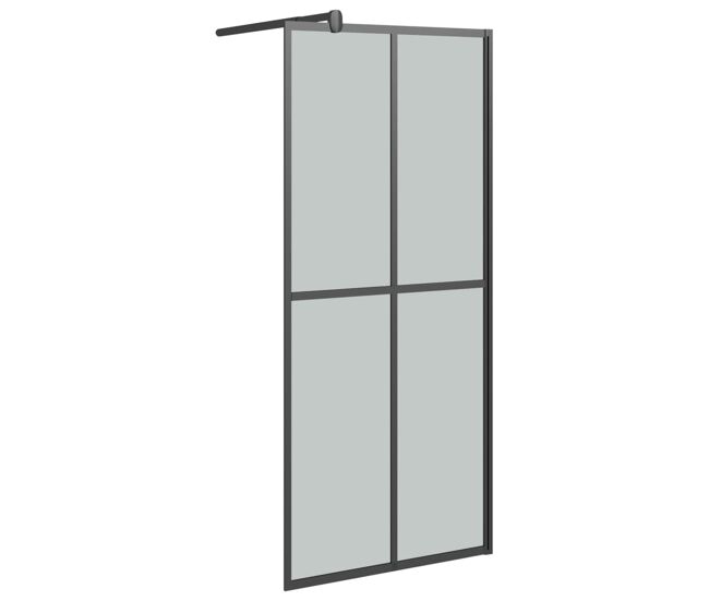 Vidaxl mampara de ducha accesible vidrio templado oscuro 80x195 cm