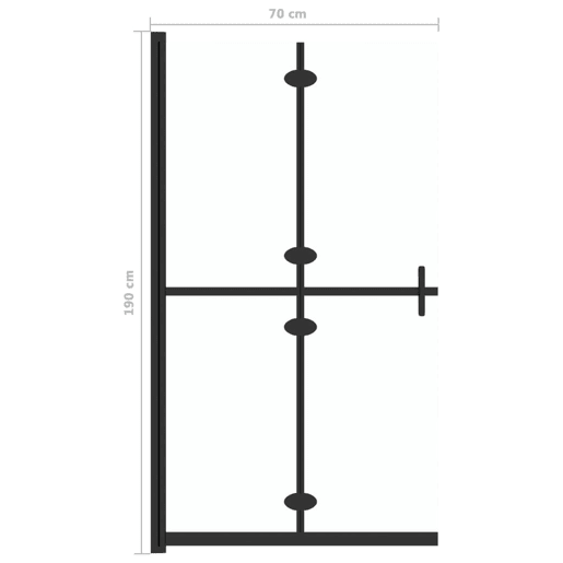 vidaXL Divisória chuveiro dobrável 70x190 cm vidro transparente ESG