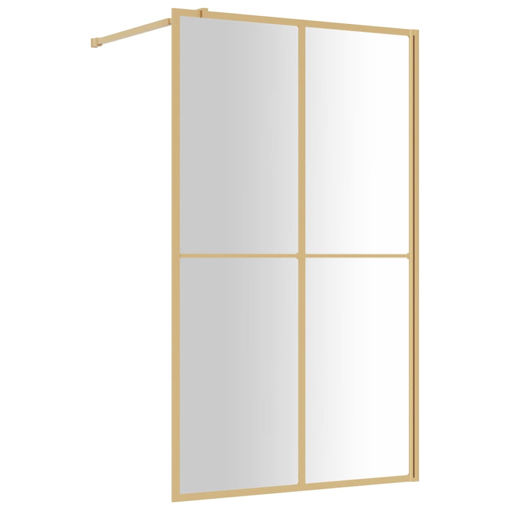 Vidaxl mampara puerta ducha vidrio transparente esg dorado 118x195 cm