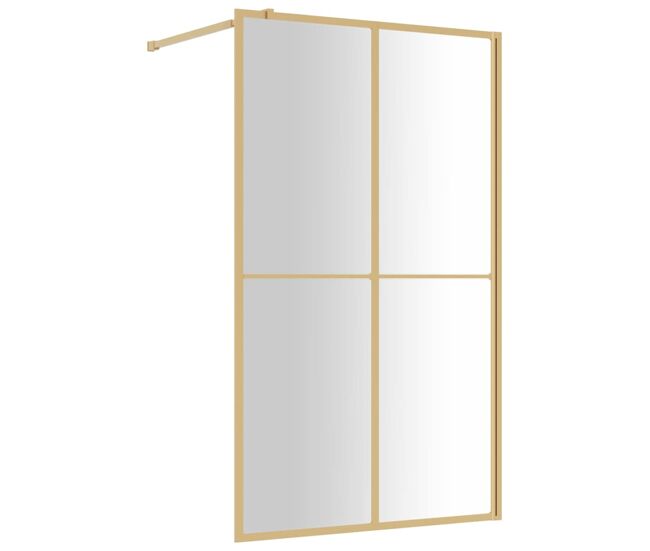 Vidaxl mampara puerta ducha vidrio transparente esg dorado 118x195 cm