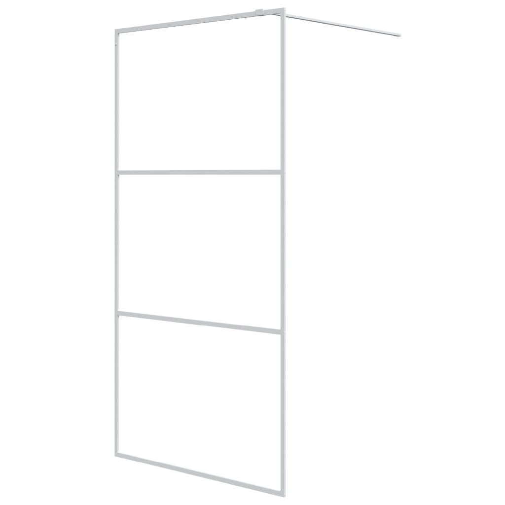 Vidaxl mampara de ducha vidrio esg transparente blanco 100x195 cm