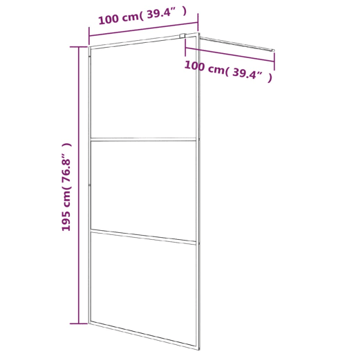 vidaXL Divisória de chuveiro prateado 100x195cm vidro ESG transparente