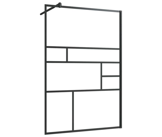 Vidaxl mampara ducha accesible vidrio esg transparente negro 115x195cm