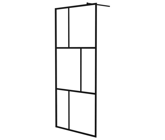 Vidaxl mampara de ducha accesible con vidrio templado negro 90x195 cm