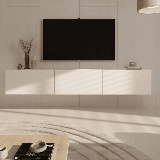 Móvel para televisor de parede com 3 portas Idao 180 cm branco