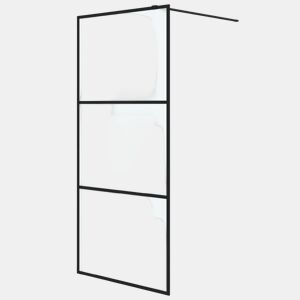 vidaXL Divisória de chuveiro 90x195 cm vidro opaco ESG preto