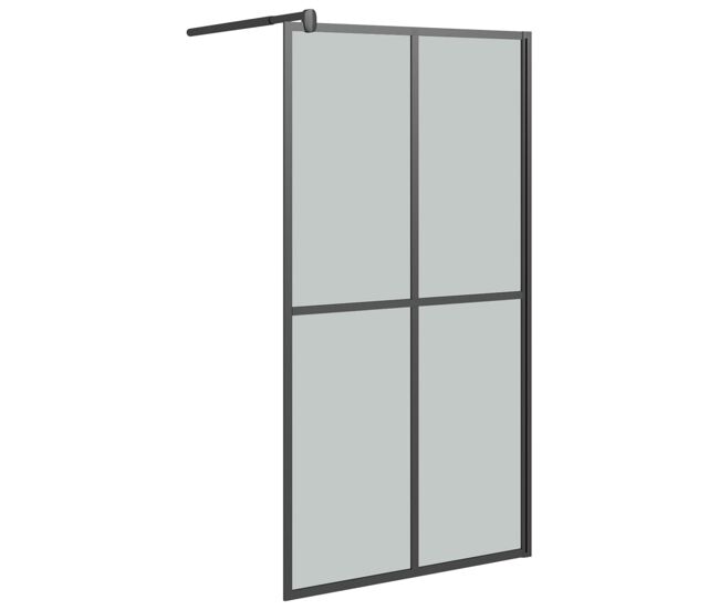 Vidaxl mampara de ducha accesible vidrio templado oscuro 100x195 cm