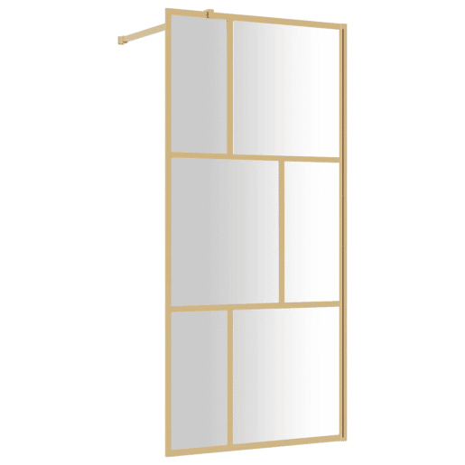vidaXL Divisória de chuveiro 90x195 cm vidro transparente ESG dourado